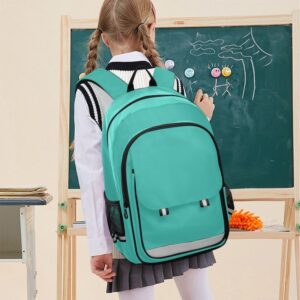 ODAWA Turquoise Bakcpack Primary Middle School Book Bags Girls Boys Backpack for Kids 17 Inch