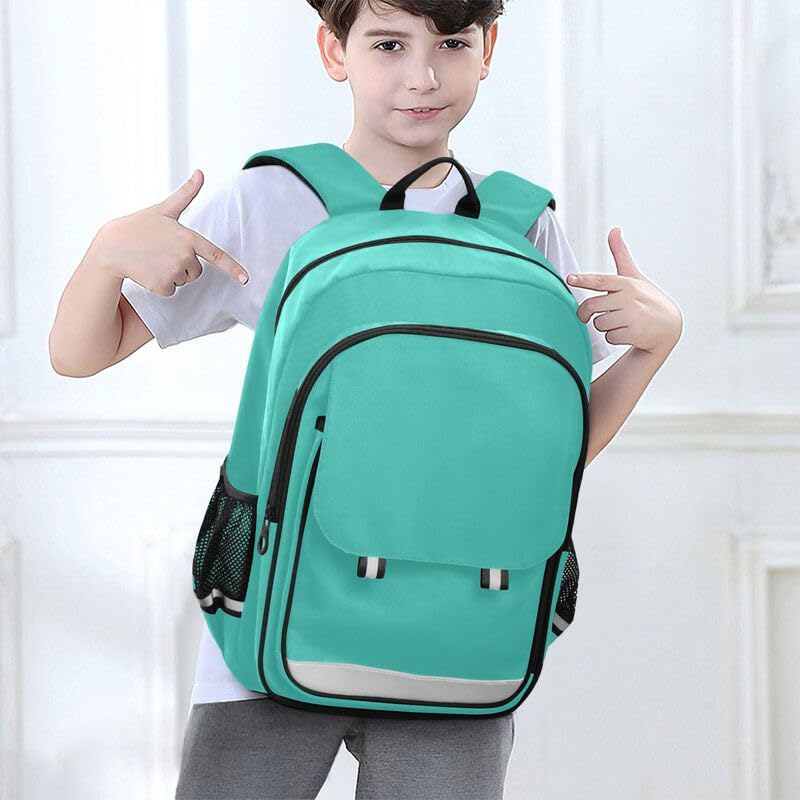 ODAWA Turquoise Bakcpack Primary Middle School Book Bags Girls Boys Backpack for Kids 17 Inch