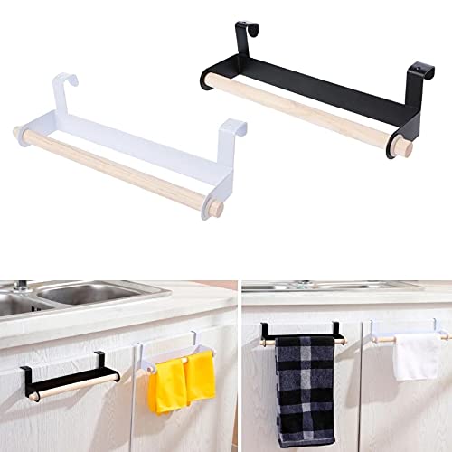 Kitchen Roll Paper Storage Rack Towel Holder Tissue Hanger Under Cabinet Door,Towel Racks for Bathroom,Over The Door Towel Rack