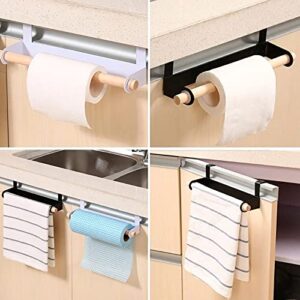 Kitchen Roll Paper Storage Rack Towel Holder Tissue Hanger Under Cabinet Door,Towel Racks for Bathroom,Over The Door Towel Rack