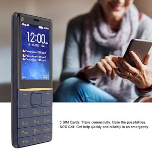 S475 2G Senior Cellphone, Unlocked Cellphone for Seniors, 2.4in Screen, 3 SIM Cards, Long Standby, Clear Sound, SOS Function, Multiple Functions, Easy to Use (US Plug 100-240V)