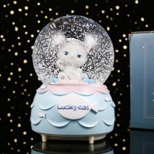 ifcow crystal ball music box, crystal ball music box with light color changing snow globes music boxes for women mom