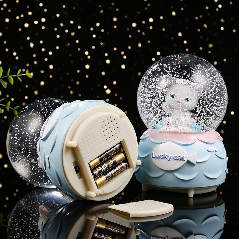 iFCOW Crystal Ball Music Box, Crystal Ball Music Box with Light Color Changing Snow Globes Music Boxes for Women Mom