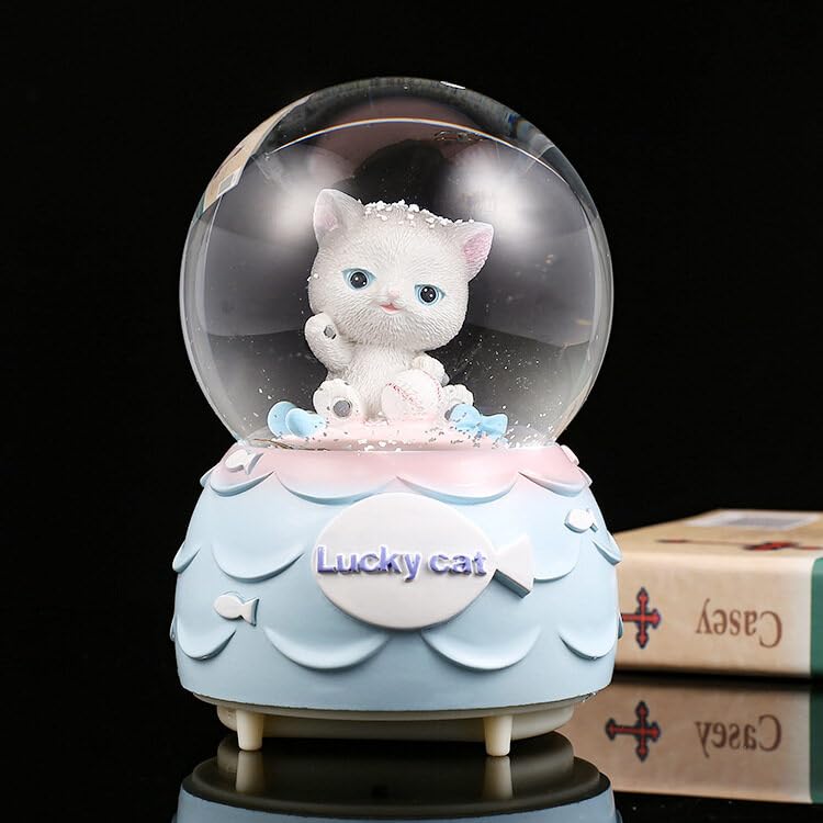 iFCOW Crystal Ball Music Box, Crystal Ball Music Box with Light Color Changing Snow Globes Music Boxes for Women Mom