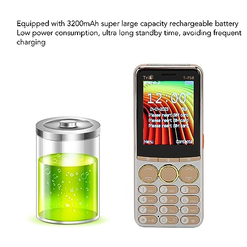 Unlocked Cellphone, 2G GSM Senior Cell Phone with Flashlight, 3200mAh Big Button Loud Sound Ultra Thin Mobile Phone, One Click SOS Emergency Help for Seniors 100‑240V (US Plug)