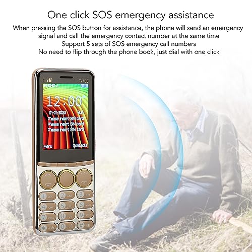 Unlocked Cellphone, 2G GSM Senior Cell Phone with Flashlight, 3200mAh Big Button Loud Sound Ultra Thin Mobile Phone, One Click SOS Emergency Help for Seniors 100‑240V (US Plug)