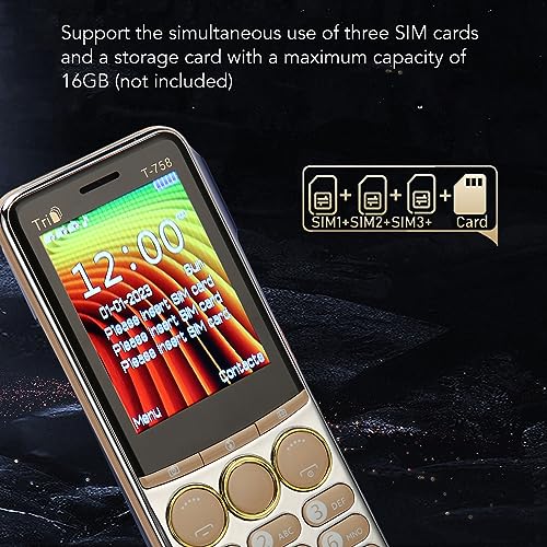 Unlocked Cellphone, 2G GSM Senior Cell Phone with Flashlight, 3200mAh Big Button Loud Sound Ultra Thin Mobile Phone, One Click SOS Emergency Help for Seniors 100‑240V (US Plug)