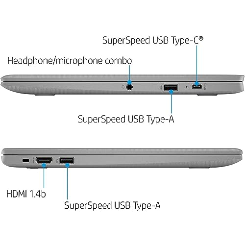 HP Chromebook Laptop 14inch IPS Display - Google Chromebook for Students - Intel Celeron N4120 -Wi-Fi 5 - USB Type C - HDMI Cable (4GB RAM| 64GB Storage)