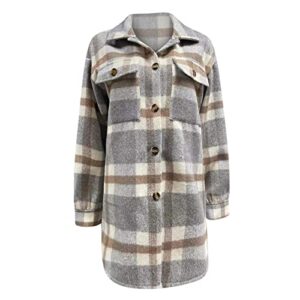 Flannel Shirts for Women Shacket Jacket Plaid Button Down Shirts Womens Fall Fashion 2023 Womens Flannel Shirts Long Sleeve