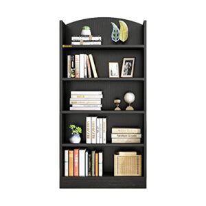 mulkglobal 5 shelf bookcase multi functional wood storage display open bookshelf 48 inch tall bookcase home decor furniture for home office,black