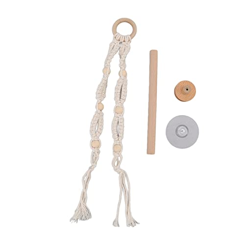 Vintage Rope Towel Holder No Punching Wall Mounted Wide Application Space Saving Eco Friendly with Wooden Rod for Bathroom Kitchen