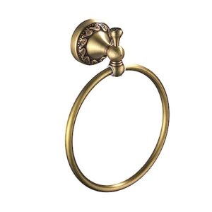 bronze towel ring, retro copper bath hand towel ring round wall mounted towel holder for bathroom chaochao