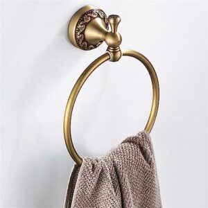 Bronze Towel Ring, Retro Copper Bath Hand Towel Ring Round Wall Mounted Towel Holder for Bathroom CHAOCHAO