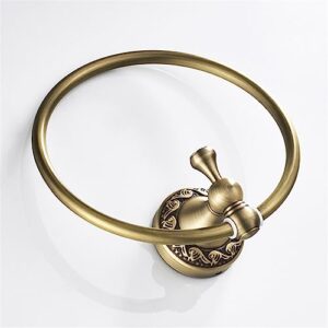 Bronze Towel Ring, Retro Copper Bath Hand Towel Ring Round Wall Mounted Towel Holder for Bathroom CHAOCHAO