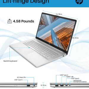 HP 2023 Newest Touchscreen Business Laptop, 17.3 Inch HD+ Display, AMD Ryzen 5 7530U Processor(Beats i7-1165G7), 64GB RAM, 1TB SSD, Wi-Fi 6, Anti-Glare, Full KB, Webcam, Windows 11 Home, Silver