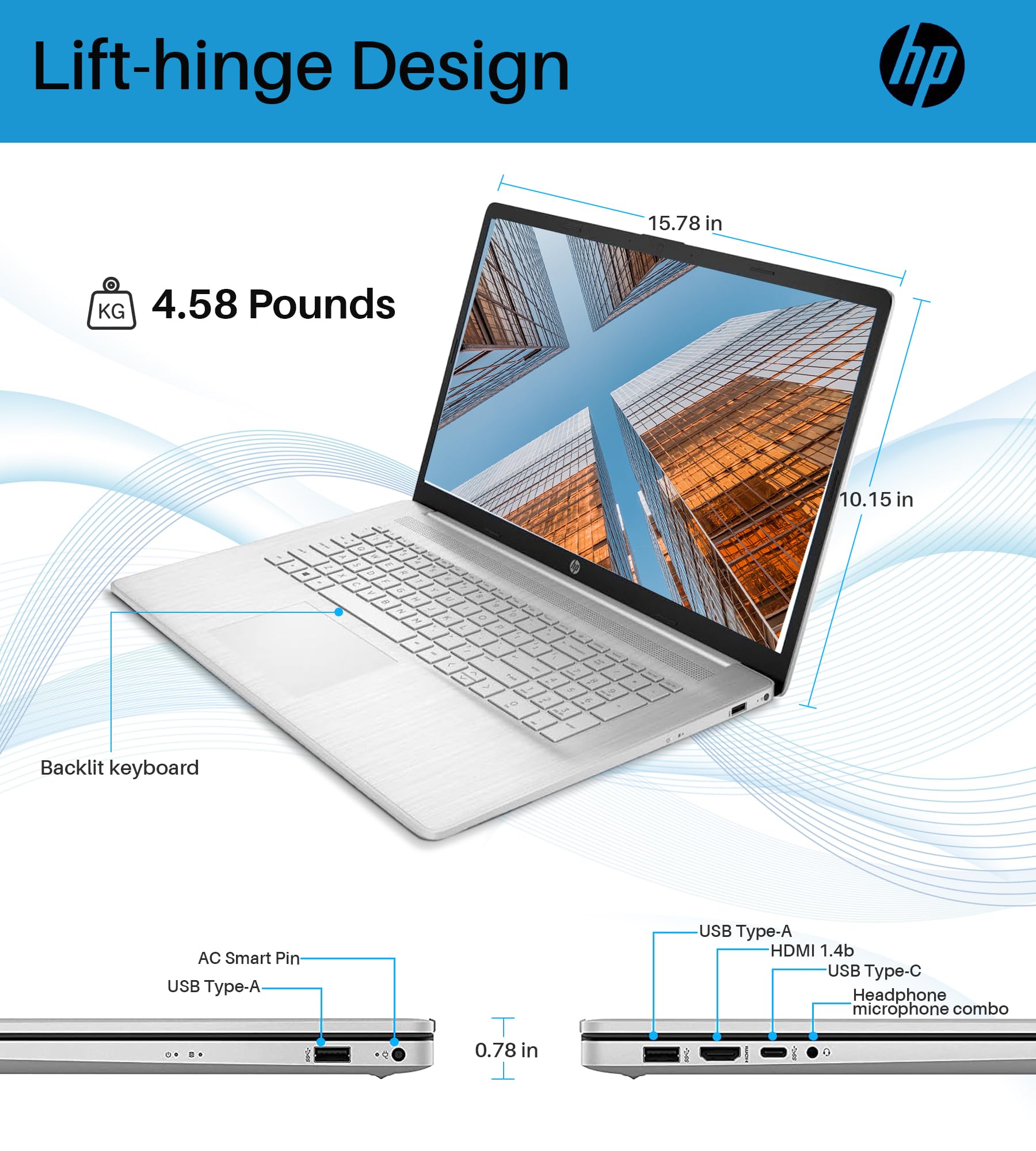 HP 2023 Newest Touchscreen Business Laptop, 17.3 Inch HD+ Display, AMD Ryzen 5 7530U Processor(Beats i7-1165G7), 64GB RAM, 1TB SSD, Wi-Fi 6, Anti-Glare, Full KB, Webcam, Windows 11 Home, Silver