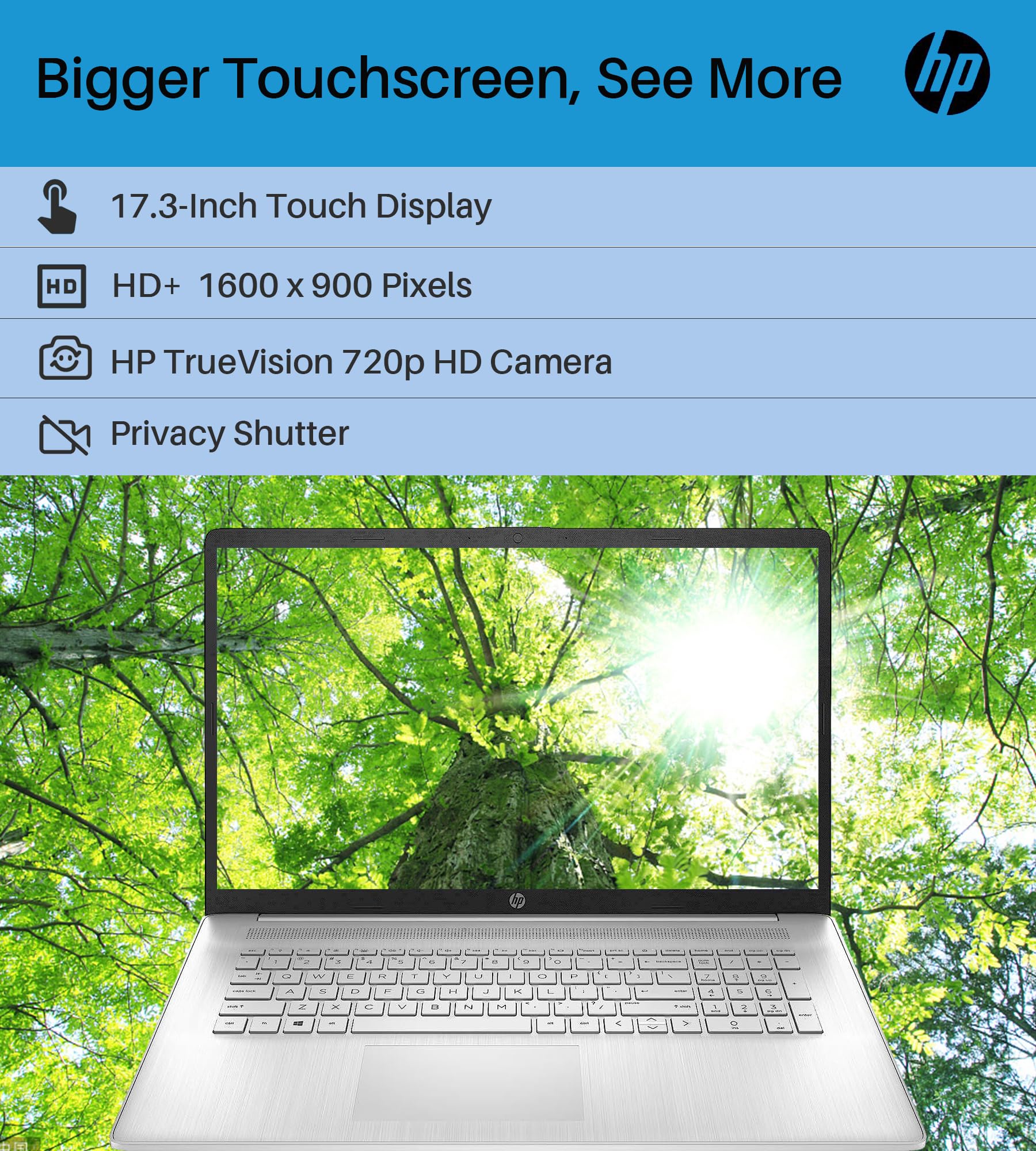 HP 2023 Newest Touchscreen Business Laptop, 17.3 Inch HD+ Display, AMD Ryzen 5 7530U Processor(Beats i7-1165G7), 64GB RAM, 1TB SSD, Wi-Fi 6, Anti-Glare, Full KB, Webcam, Windows 11 Home, Silver