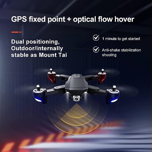 RKSTD RC Drone With Camera - Fpv Adult Beginner Remote Control Drone, One Button Takeoff/Landing, Gravity Sensor, Gesture Control, 3D Flip, Voice Control, HD Kids RC Drone, Holiday Gift