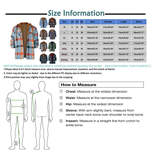 RTRDE Jackets For Men, Men's Quilted Lined Plaid Shirt Jackets With Hood Zipper Coats Outwear Shirt Men Shacket Heavyweight Shirt Jacket Tall Jackets Chamarra Para Hombre El Frio Fleece (XL, Navy)