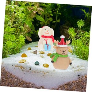 NOLITOY 5 Pcs Christmas Landscaping Ornaments Desk Topper House Decorations for Home Miniture Decoration DIY Snow Globe Figurines Christmas Accessories Snowman Figurines Home Ornaments