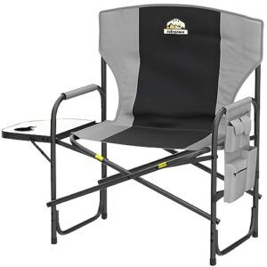 colegence oversized director camping chair,600 lbs heavy duty folding chair,24"cozy outdoor chair,with cup holder and adjustable table folding chair for outside beach,lawn,fishing,camping,patio,makeup