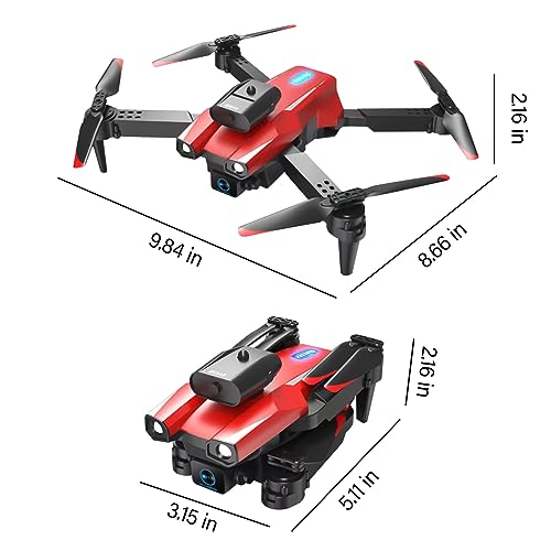 Drone With 1080P HD Fpv Camera Remote Control Toys Gifts For Boys Girls With Altitude Hold Headless Mode(Red)