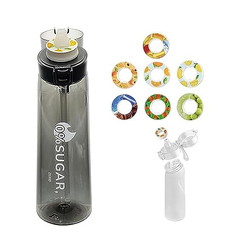 EBBELS 7 Flavor Pods Air Scented Fruit Flavor 0 Sugar Plastic Water Drink Bottle Flavor Pods 650ml Water Bottle Gym And Outdoor Gifts Air Flavored Water Bottle (Color : A)