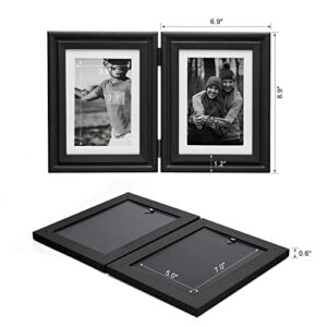 WISADD Bundled with Vertical 5X7 Double Picture Frames