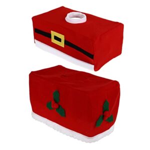 Ciieeo 2pcs Box Paper Cover Holder Holiday Toilet Paper Cover Christmas Paper Cover Drink Dispensers Red Paper Towel Holder Paper Towel Dispenser Paper Box for Christmas Storage Box Tray