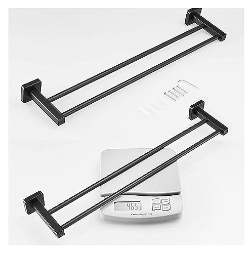 Towel BAR Rack Towel Rack Wall Mounted Towel Rails,Bath Double Towel Storage Rack Towel Bar Space Aluminum Towel Rod for Bathroom or Kitchen, Bathroom Hardware/50Cm (Size : 60Cm)