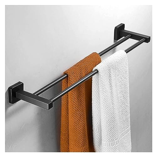 Towel BAR Rack Towel Rack Wall Mounted Towel Rails,Bath Double Towel Storage Rack Towel Bar Space Aluminum Towel Rod for Bathroom or Kitchen, Bathroom Hardware/50Cm (Size : 60Cm)