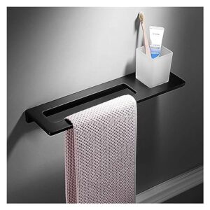 Towel BAR Rack Towel Rack Bathroom Bathroom Kitchen Towel Rack Space Aluminum Towel Bar Towel Rail Towel Rod Cup Rack Wall-Mounted Durable Punching Installation Tower Hanger Bathroom Hardware