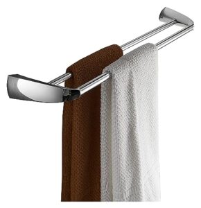towel bar rack towel rack wall mounted double towel storage rack towel bar,zinc alloy towel rod,polished finish towel shelf holder for bathroom and kitchen/60cm