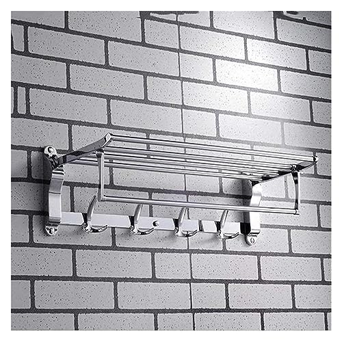 TOWEL BAR RACK Towel Rack Bathroom Stainless Steel Bath Towel Rod with Hook,Wall Mounted Swing Towel Bar - Bathroom Kitchen Swivel Towel Rack Hanger Holder Organizer,Folding Space Saver Towel Rail Tow