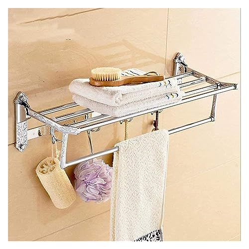 TOWEL BAR RACK Towel Rack Bathroom Stainless Steel Bath Towel Rod with Hook,Wall Mounted Swing Towel Bar - Bathroom Kitchen Swivel Towel Rack Hanger Holder Organizer,Folding Space Saver Towel Rail Tow