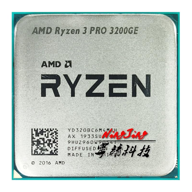 SAAKO Ryzen 3 PRO 3200GE R3 PRO 3200GE 3.3 GHz Quad-Core Quad-Thread 35W CPU Processor L3=4M YD320BC6M4MFH Socket AM4 Making Computers Process Data Faster