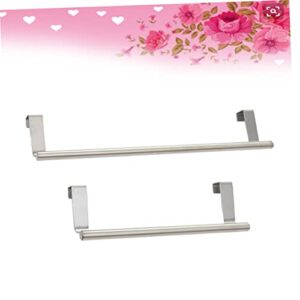 Angoily 2pcs Cabinet Towel Holder Kitchen Dish Rack Bathroom Towel Hanger Over The Cabinet Towel Hanger Stainless Steel Towel Hanger Over The Door Towel bar Cupboard Towel Rack