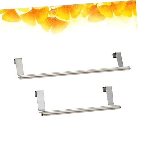 Angoily 2pcs Cabinet Towel Holder Kitchen Dish Rack Bathroom Towel Hanger Over The Cabinet Towel Hanger Stainless Steel Towel Hanger Over The Door Towel bar Cupboard Towel Rack