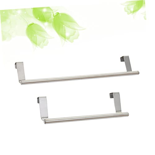 Angoily 2pcs Cabinet Towel Holder Kitchen Dish Rack Bathroom Towel Hanger Over The Cabinet Towel Hanger Stainless Steel Towel Hanger Over The Door Towel bar Cupboard Towel Rack