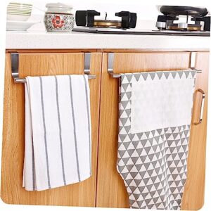 Angoily 2pcs Cabinet Towel Holder Kitchen Dish Rack Bathroom Towel Hanger Over The Cabinet Towel Hanger Stainless Steel Towel Hanger Over The Door Towel bar Cupboard Towel Rack