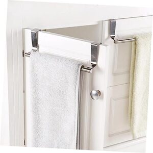 Angoily 2pcs Cabinet Towel Holder Kitchen Dish Rack Bathroom Towel Hanger Over The Cabinet Towel Hanger Stainless Steel Towel Hanger Over The Door Towel bar Cupboard Towel Rack