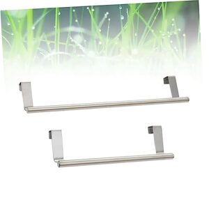 Angoily 2pcs Cabinet Towel Holder Kitchen Dish Rack Bathroom Towel Hanger Over The Cabinet Towel Hanger Stainless Steel Towel Hanger Over The Door Towel bar Cupboard Towel Rack