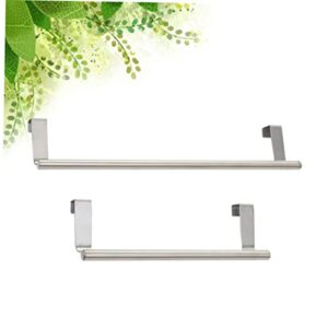 Angoily 2pcs Cabinet Towel Holder Kitchen Dish Rack Bathroom Towel Hanger Over The Cabinet Towel Hanger Stainless Steel Towel Hanger Over The Door Towel bar Cupboard Towel Rack