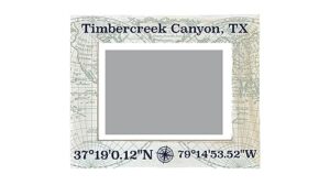 r and r imports timbercreek canyon texas souvenir wooden photo frame compass coordinates design matted to 4 x 6