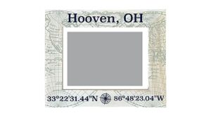 r and r imports hooven ohio souvenir wooden photo frame compass coordinates design matted to 4 x 6