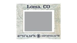 r and r imports loma colorado souvenir wooden photo frame compass coordinates design matted to 4 x 6