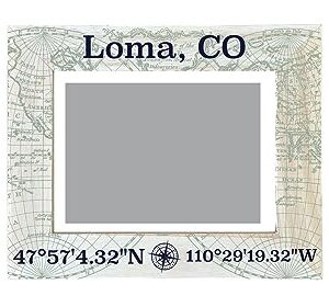 R and R Imports Loma Colorado Souvenir Wooden Photo Frame Compass Coordinates Design Matted to 4 x 6