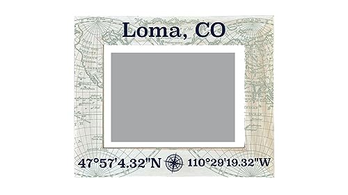 R and R Imports Loma Colorado Souvenir Wooden Photo Frame Compass Coordinates Design Matted to 4 x 6