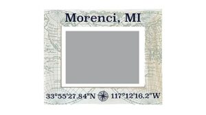 r and r imports morenci michigan souvenir wooden photo frame compass coordinates design matted to 4 x 6