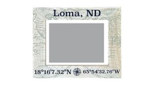r and r imports loma north dakota souvenir wooden photo frame compass coordinates design matted to 4 x 6